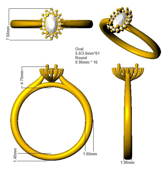 SR1362 — Ring - 9k Yellow Gold detail