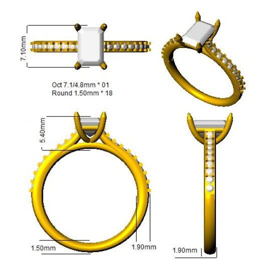 SR1380 — Ring - 9k Yellow Gold detail