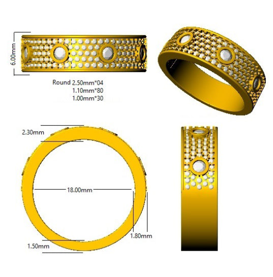 SR1393 — Ring - 9k Yellow Gold detail