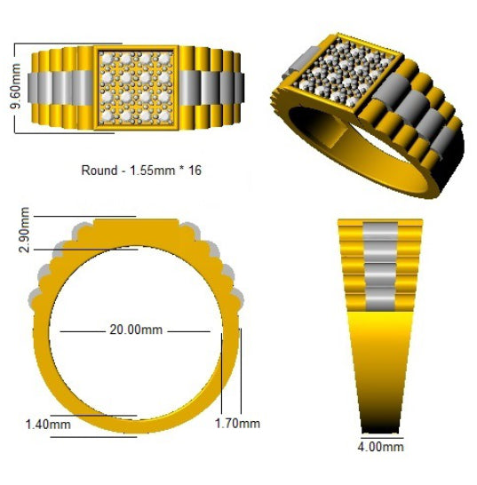 SR1394 — Ring - 9k Yellow Gold detail