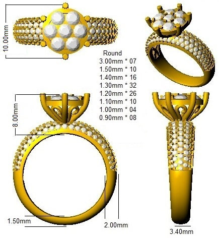 SR140 — Ring - 9k Yellow Gold detail