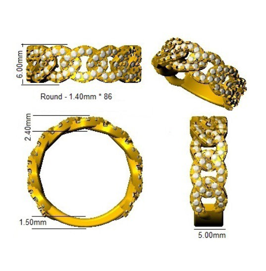SR1405 — Ring - 9k Yellow Gold detail