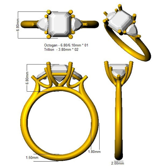 SR1414 — Ring - 9k Yellow Gold detail
