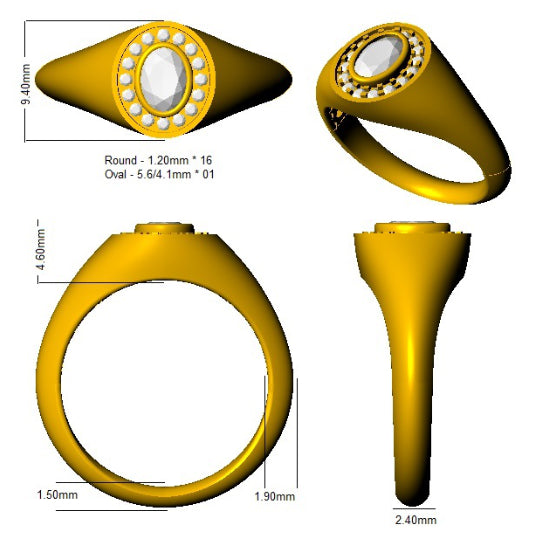 SR1421 — Ring - 18k Yellow Gold detail