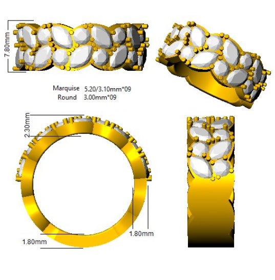 SR1430 — Ring - 9k Yellow Gold detail