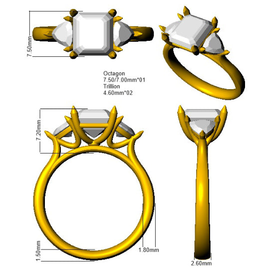 SR1440 — Ring - 9k Yellow Gold detail