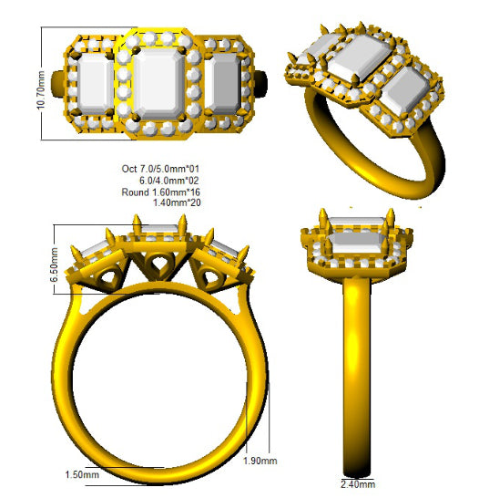 SR1453 — Ring - 950 Platinum detail