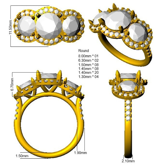 SR1457 — Ring - 9k Yellow Gold detail