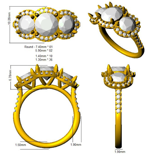SR1458 — Ring - 9k Yellow Gold detail