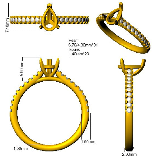 SR1476 — Ring - 950 Platinum detail