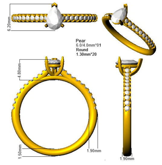 SR1476 — Ring - 9k Yellow Gold detail