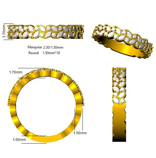 SR1480 — Ring - 9k Yellow Gold detail