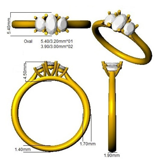 SR149 — Ring - 9k Yellow Gold detail