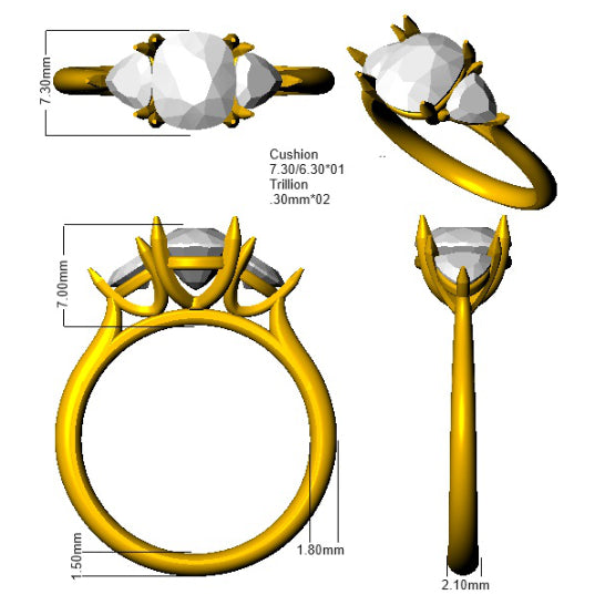 SR1490 — Ring - 9k Yellow Gold detail