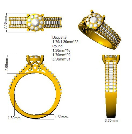 SR15 — Ring - 9k Yellow Gold detail