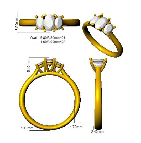 SR150 — Ring - 9k Yellow Gold detail