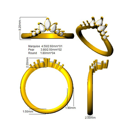 SR1500 — Ring - 9k Yellow Gold detail