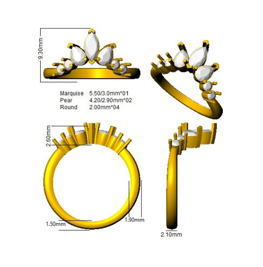 SR1501 — Ring - 9k Yellow Gold detail