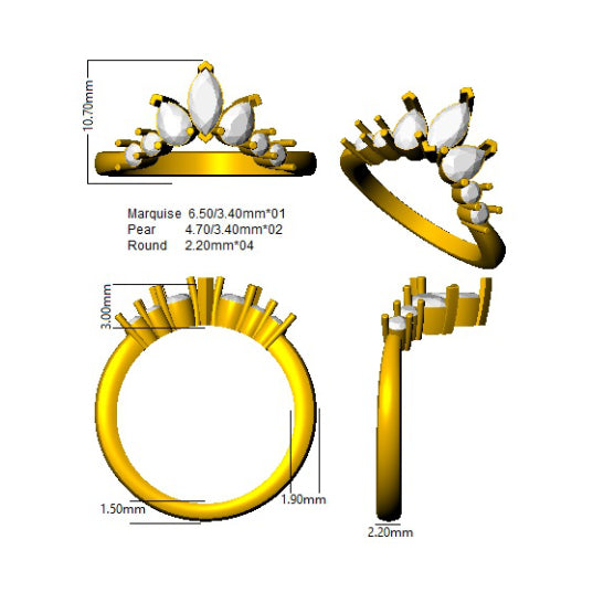 SR1502 — Ring - 9k Yellow Gold detail