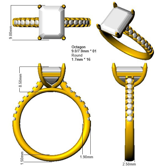 SR1507 — Ring - 9k Yellow Gold detail