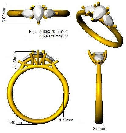 SR152 — Ring - 9k Yellow Gold detail