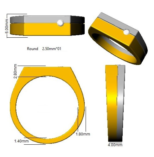 SR1524 — Ring - 9k Yellow Gold detail