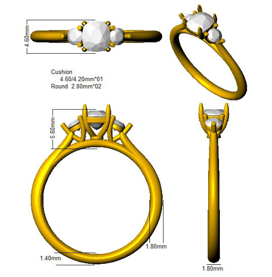 SR1535 — Ring - 9k Yellow Gold detail