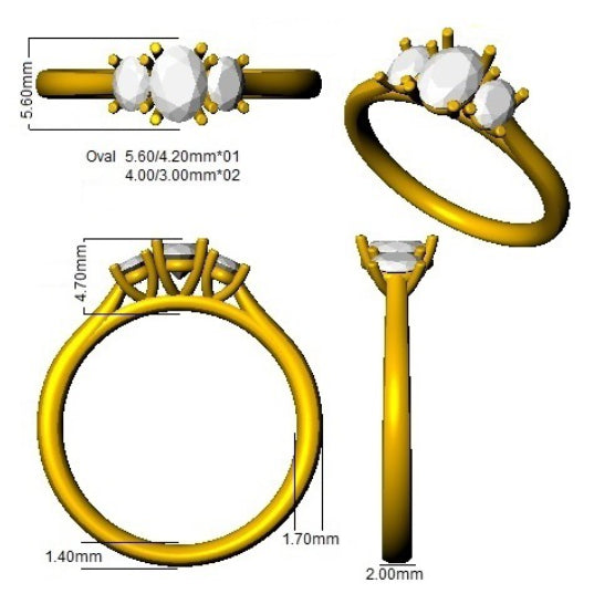 SR154 — Ring - 9k Yellow Gold detail