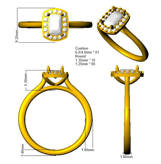 SR1546 — Ring - 9k Yellow Gold detail