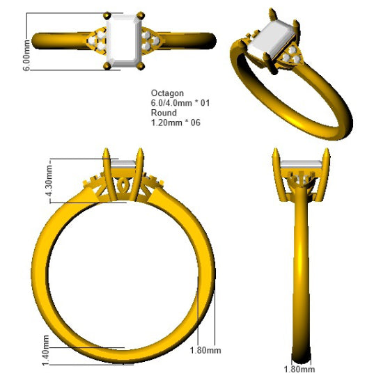 SR1548 — Ring - 9k Yellow Gold detail