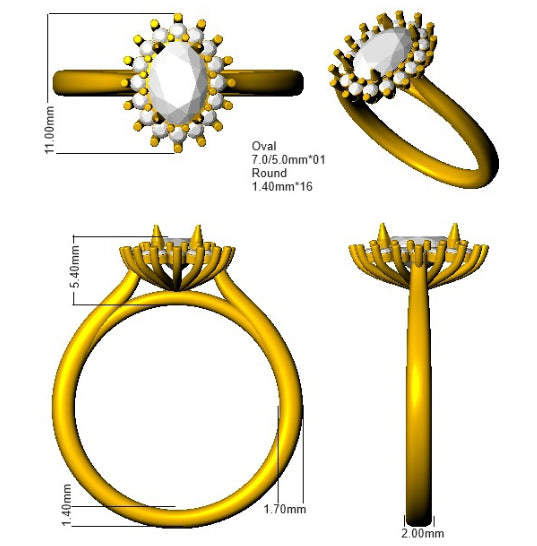SR1554 — Ring - 9k Yellow Gold detail