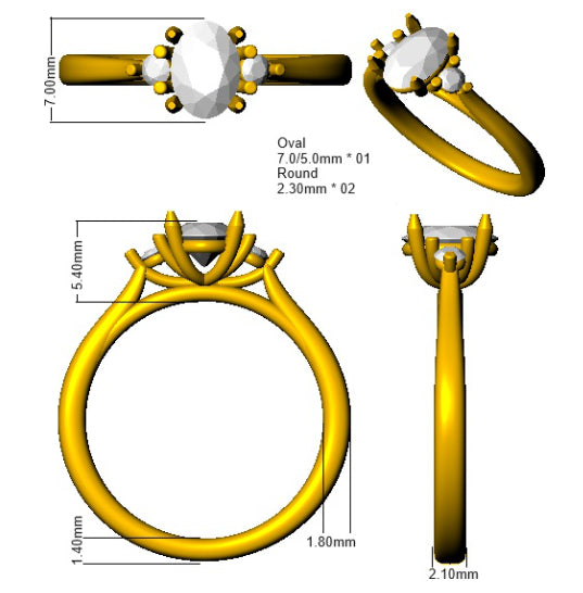 SR1555 — Ring - 9k Yellow Gold detail