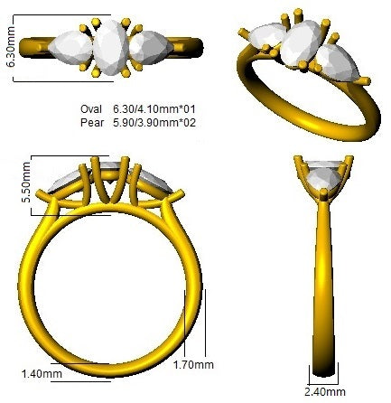 SR156 — Ring - 9k Yellow Gold detail