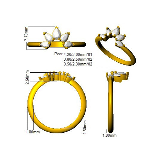SR1607 — Ring - 9 KT Yellow Gold detail