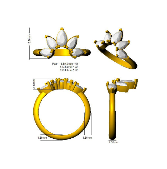 SR1608 — Ring - 9k Yellow Gold detail
