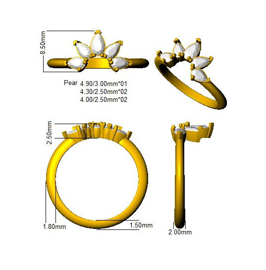 SR1610 — Ring - 9k Yellow Gold detail