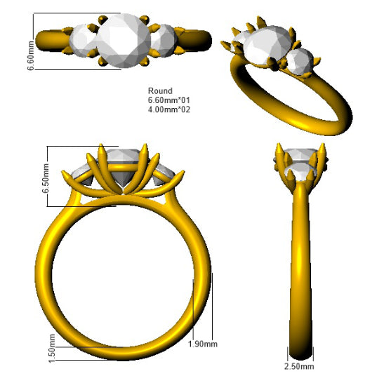 SR1620 — Ring - 9k Yellow Gold detail