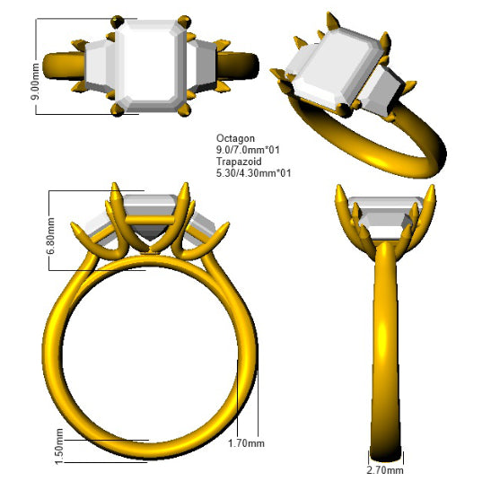 SR1622 — Ring - 9k Yellow Gold detail