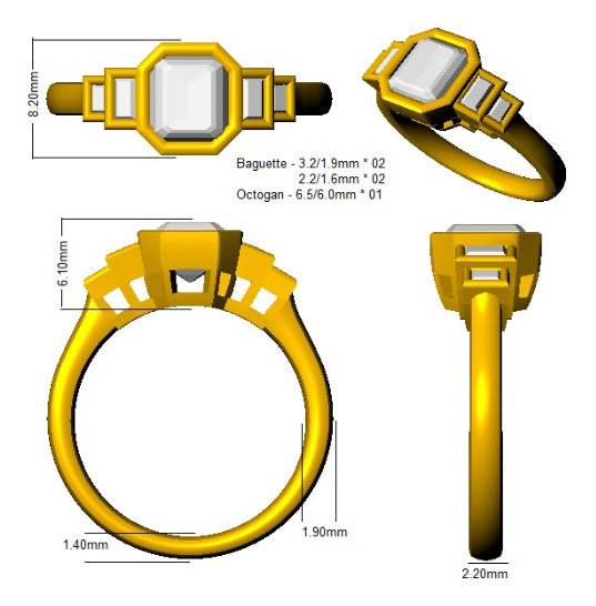SR1662 — Ring - 9k Yellow Gold detail