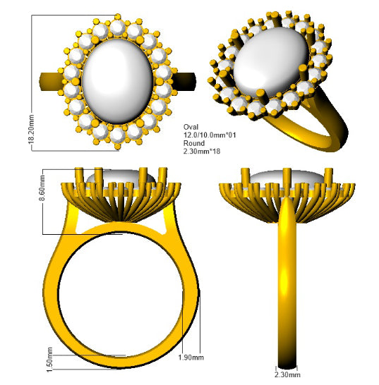 SR1697 — Ring - 9k Yellow Gold detail