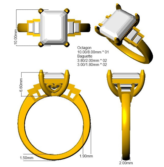 SR1707 — Ring - 9k Yellow Gold detail