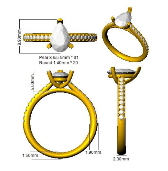 SR173 — Ring - 9k Yellow Gold detail