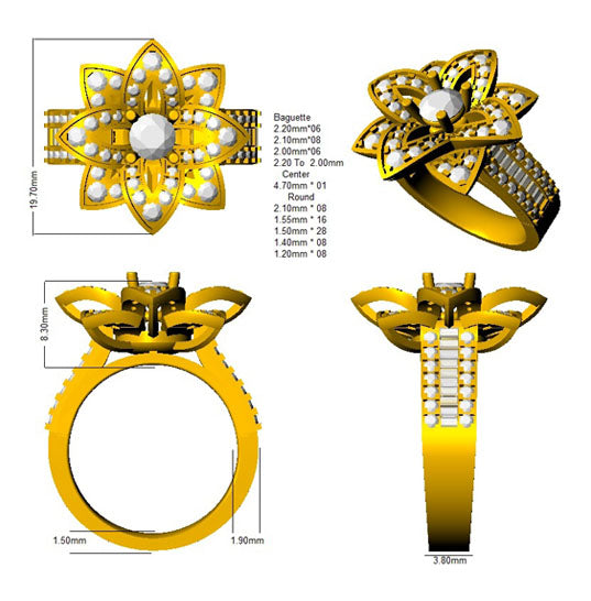SR1749 — Ring - 9k Yellow Gold detail