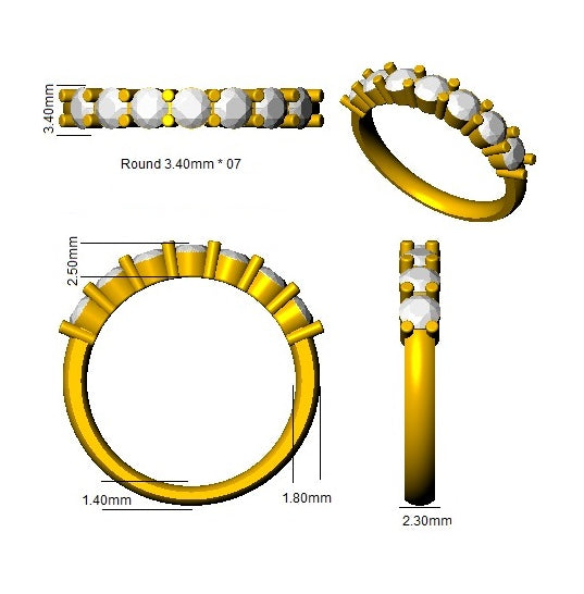 SR1799 — Ring - 9k Yellow Gold detail
