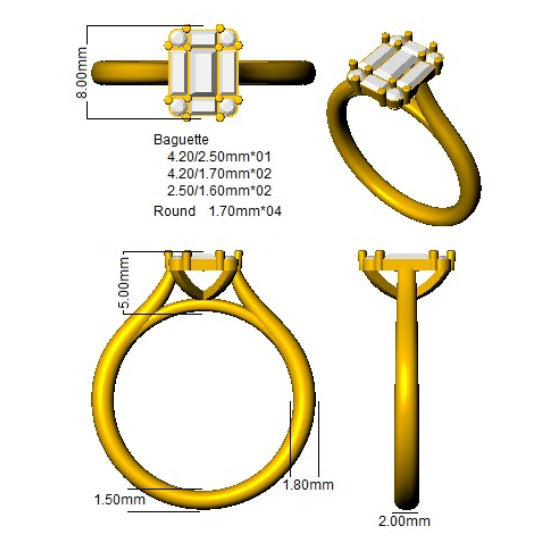 SR1856 — Ring - 9k Yellow Gold detail