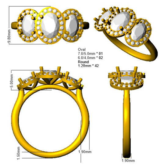 SR1870 — Ring - 9k Yellow Gold detail