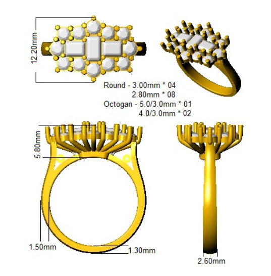 SR1877 — Ring - 18k Yellow Gold detail
