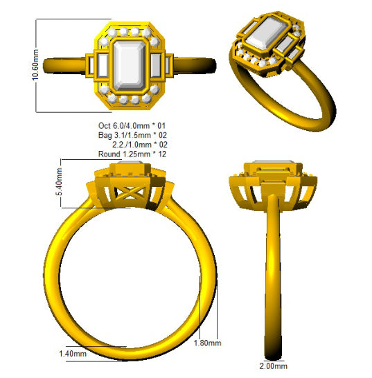 SR1879 — Ring - 18k Two Tone detail
