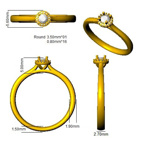 SR187 — Ring - 9k Yellow Gold detail