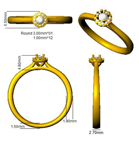 SR188 — Ring - 9k Yellow Gold detail